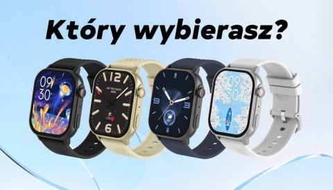 Smartwatch Damski GRAVITY GT15-10 Biały Pasek Silikonowy + Złota Bransoleta